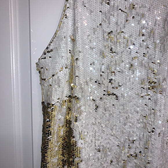 White and gold sequin mini dress - Picture 3 of 5
